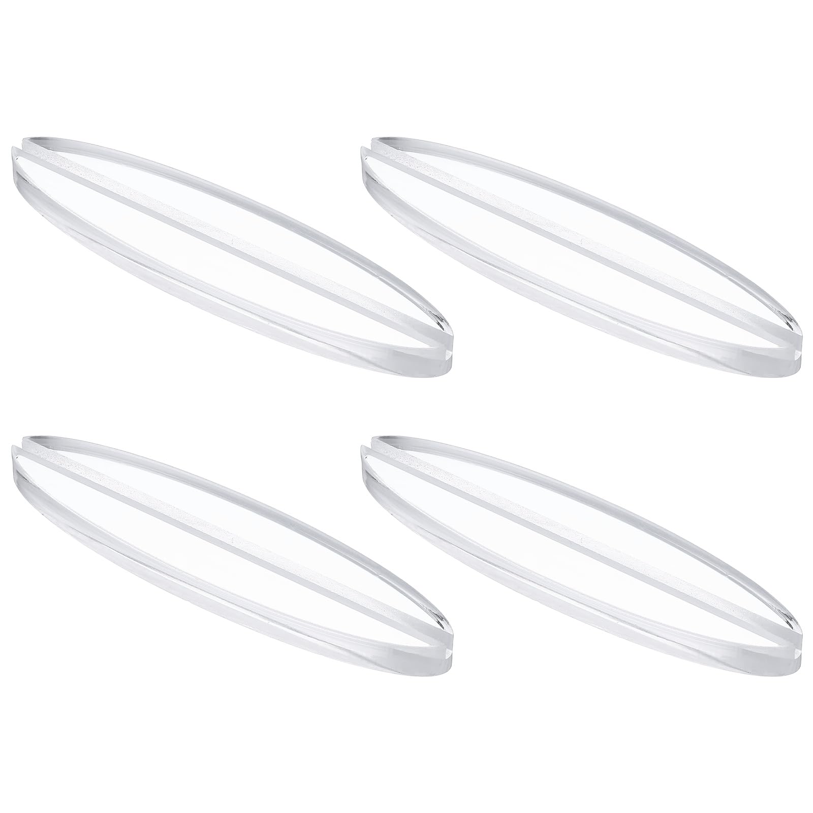 PATIKIL 4Pcs Place Card Holders 4.7" Clear Acrylic Stand Wedding Sign Oval Name Card Holders Table Number Stand with 1/8" Slot for Wedding Birthday Exhibition Office Display, 120 x 30 mm