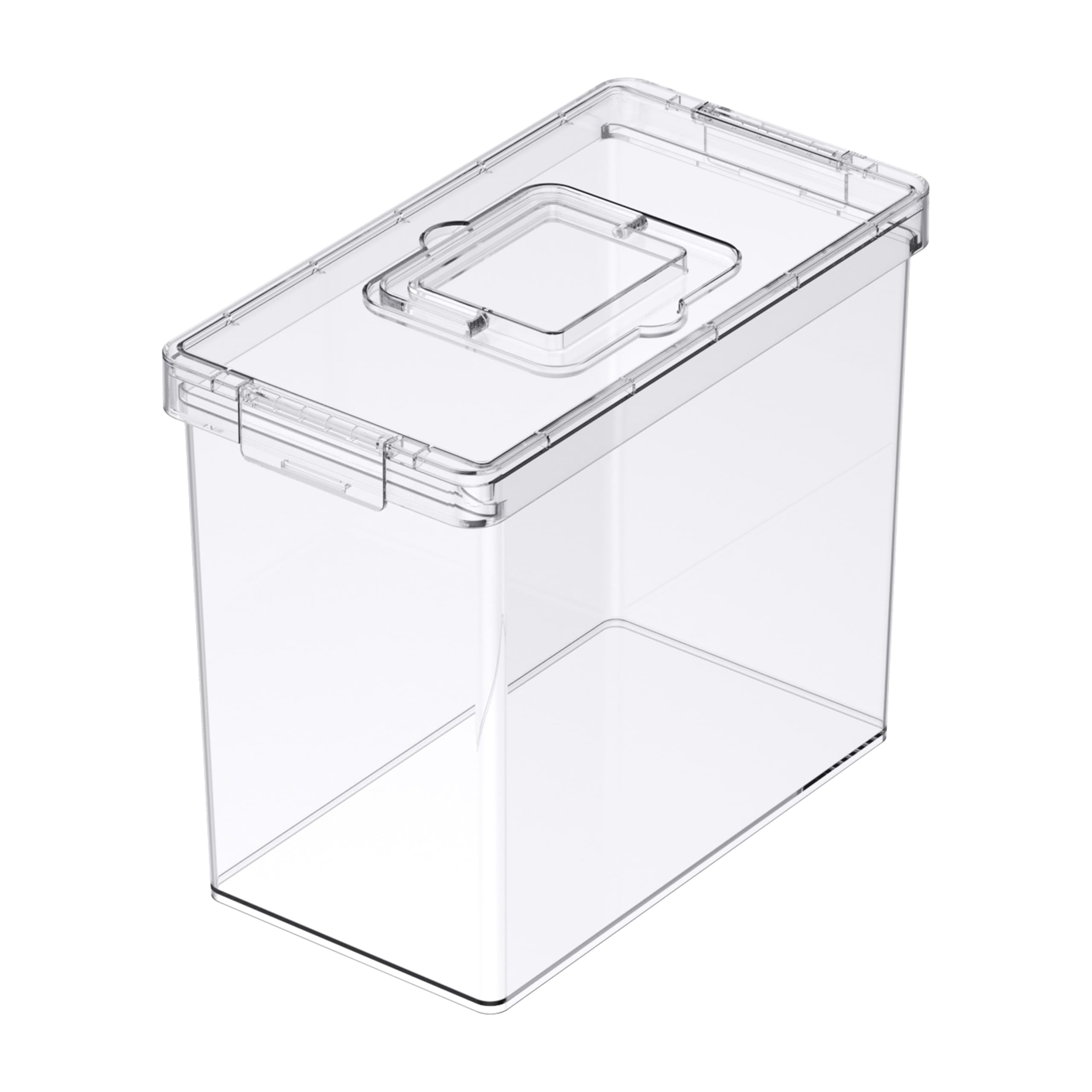 Simply Tidy Clear Letter File Storage Case with Top Handle Waterproof & Dustproof Organizer for Documents, Craft Supplies & Office Materials, 1 Pack