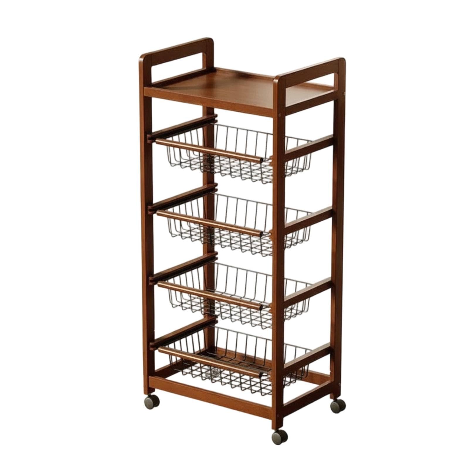 Organizador Cocina con Ruedas Estrecho Estantería con Ruedas Estable Mueble para, Grande, Sin Cajón, 43cm De Largo, Altura 95cm