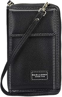 ZS ZHISHANG Portafoglio da donna per donna, portafoglio portafoglio telefonico, portafoglio del marchio Lychee in pelle modello Mini Messenger Bag Showies Borsa a tracolla (Black)
