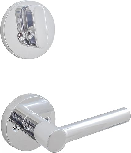 Stone Harbor Hardware Zurich - Manilla de puerta con roseta redonda, moldura interior para manija interior, cromo pulido