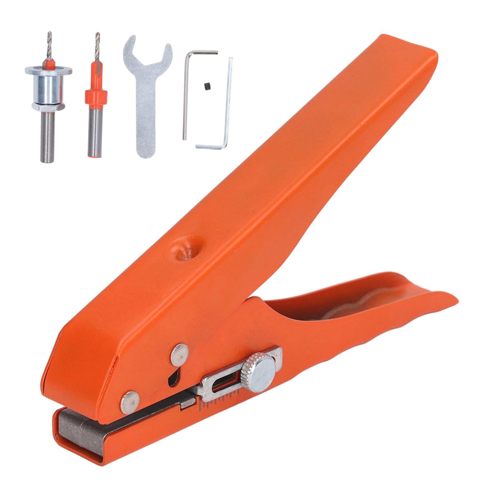 Perforatrice a Foro Singolo 10mm, Foratrice per Carta 1 Foro, Foratrice per Carta, Pinza per Perforare Bordatura per Bordatura, Carte di Credito, PVC, Pellicola Rigida, Impiallacciatura Sottile