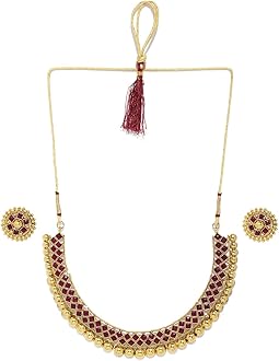ZAVERI PEARLS Gold Tone Traditional Jewellery Set For Women-ZPFK9235