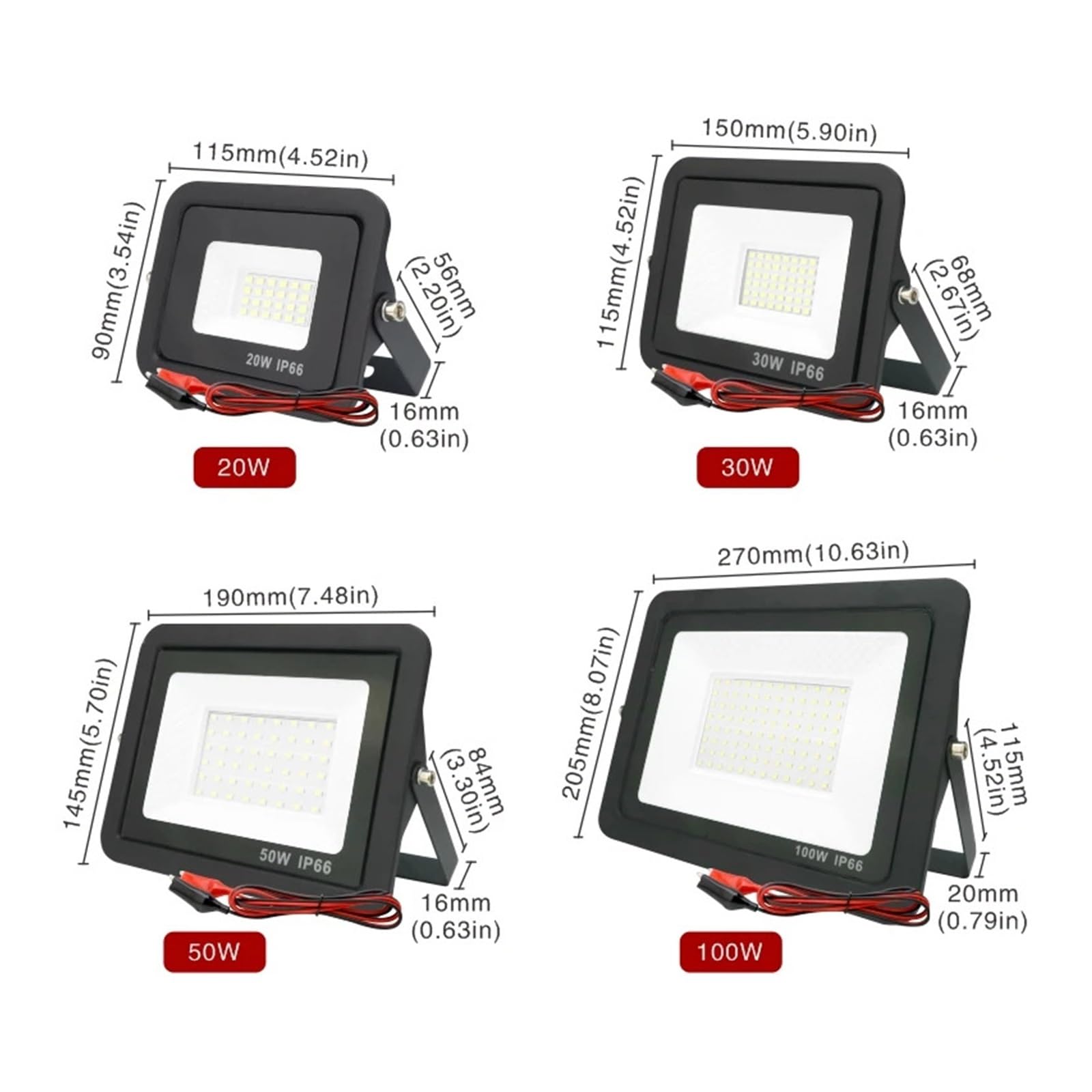 Luci da giardino DC12V Led Flood Light 20W 30W 50W 100W Proiettore for esterni Faretto IP66 Riflettore di luce impermeabile Luci LED portatili da 12 Volt Uplight per esterni(100W)