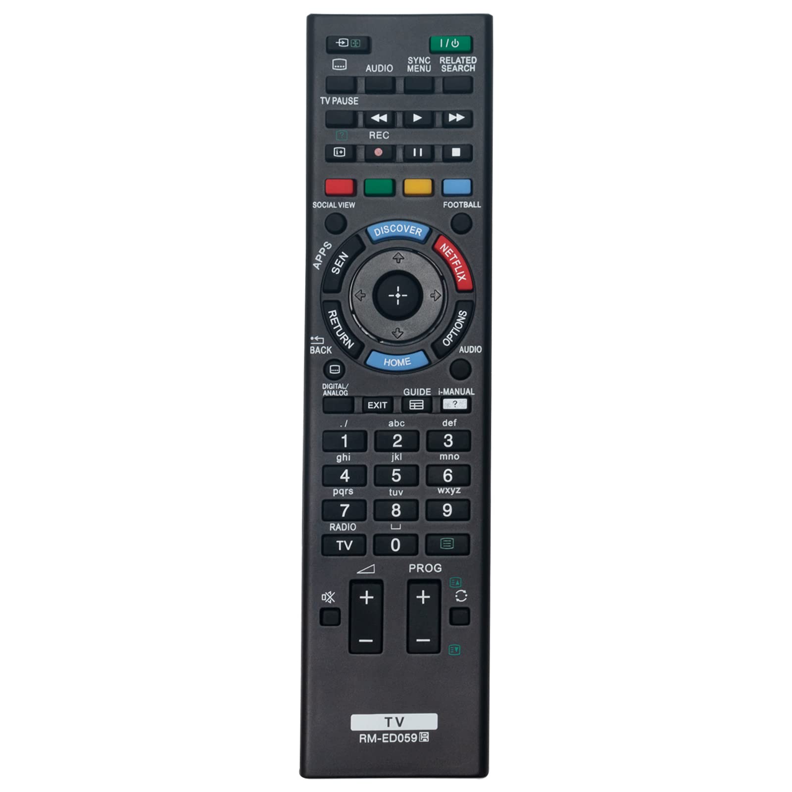VINABTYRM-ED059 Replacement Remote Control fit for Sony Bravia TV KDL-42W805B KDL-42W815B KDL-42W829B KDL-50W805B KDL-50W815B KDL-50W817B KDL-50W706B KDL-50W705B KDL-42W705 KDL-42W705B KDL-32W705B