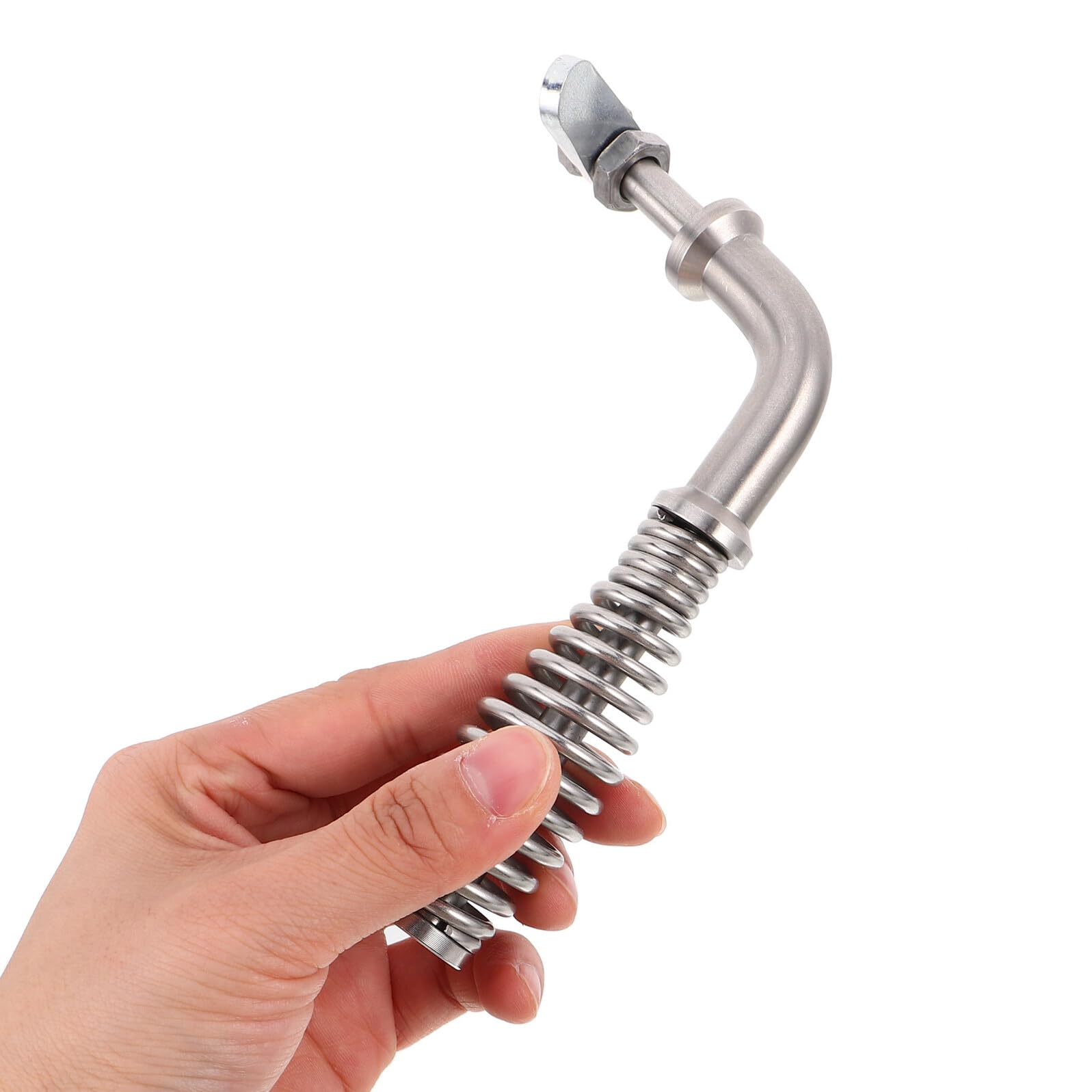 Maniglia a Molla per Stufa in Acciaio Inox, Sostituzione | Porta del Stufa e Griglia Barbecue, Impugnatura Ergonomica Resistente al Calore, Montaggio Semplice, Argento