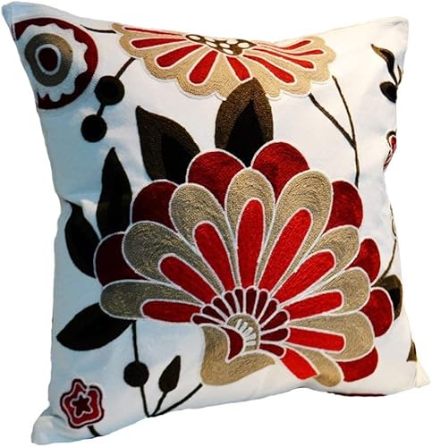 Miniatura 1 de MeMoreCool cobertor para almohada estilo bohemio, algodón bordado exquisito, cobertor para cojín estilo hindú, 18 x 18 pulgadas