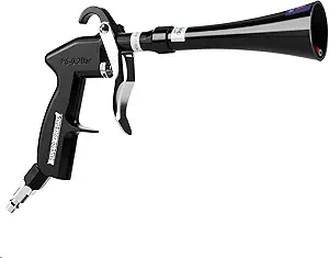 Tornado Dry Cleaning Gun with Brass Adjustable Air Flow Nozzle,Air Blower Gun Quickly Blasts Dirt and Dust from Surface Works with Air Compressor Black
