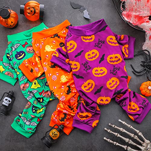 5 Pieces Dog Winter Pajamas Dog Onesie Puppy Pajamas Puppy Skull Ghost Jumpsuit Pumpkin Pet Costumes Doggy Bodysuit Shirt Holiday Dog Costume For Pet Puppy Dog Cat Halloween Cosplay (Small) #TOP3
