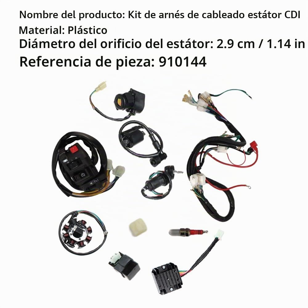 Mazo de cables eléctricos completo de la bobina del sistema de encendido del telar para 150cc 200cc 250cc Quad Bike Pit Bike Dune Buggy, arnés de cableado CDI Kit de encendido