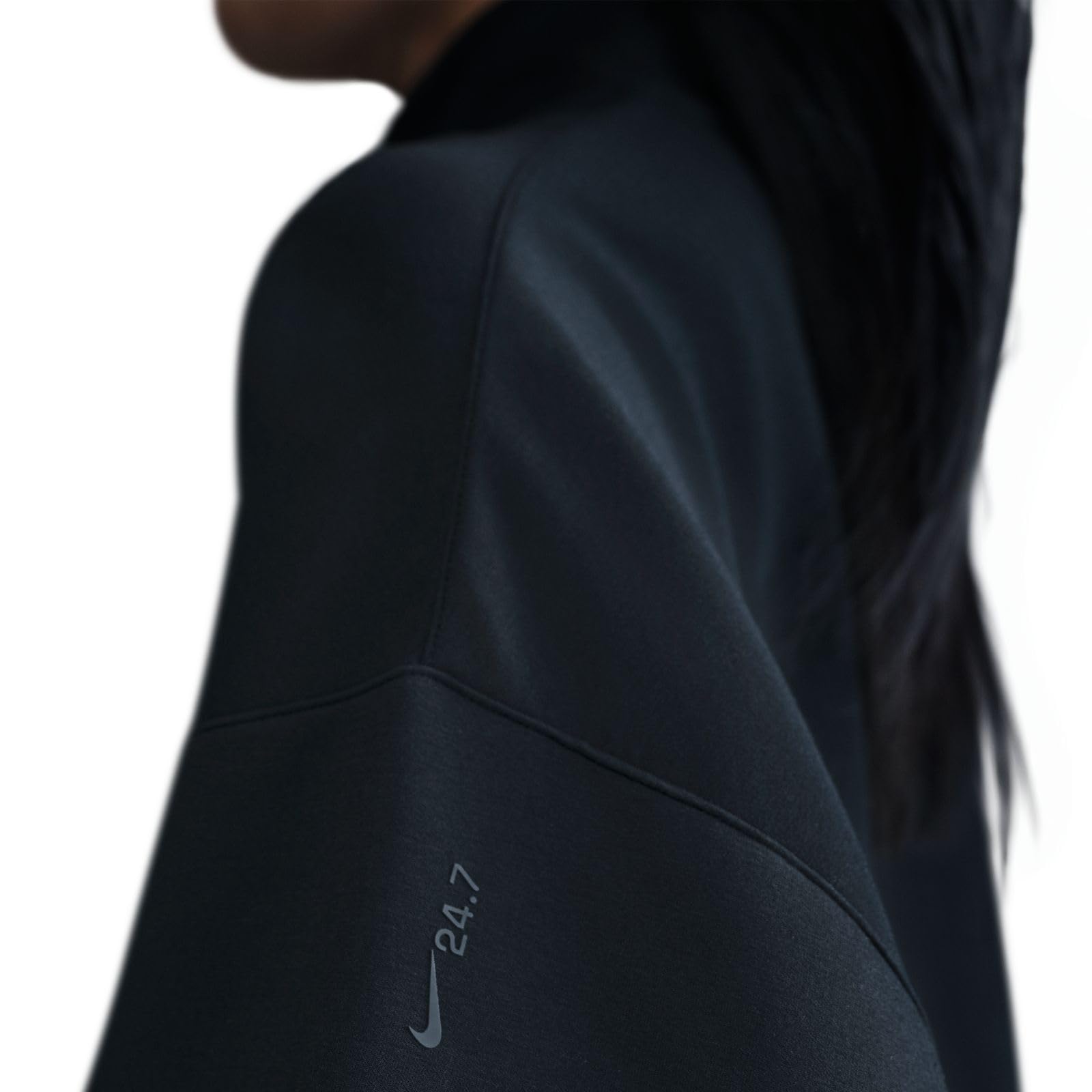 Nike 24.7 ImpossiblySoft HQ8188 - Top de Gran tamaño con tecnología Dri-FIT y Cuello de Cremallera (Mujer)