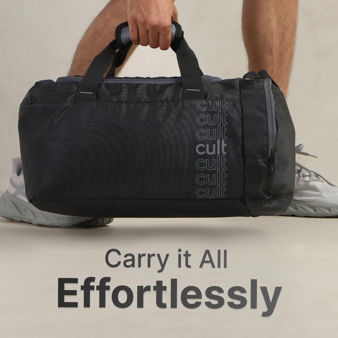Duffle Bag with Shoe Compartment, Black, Onesize, Gym Bags
