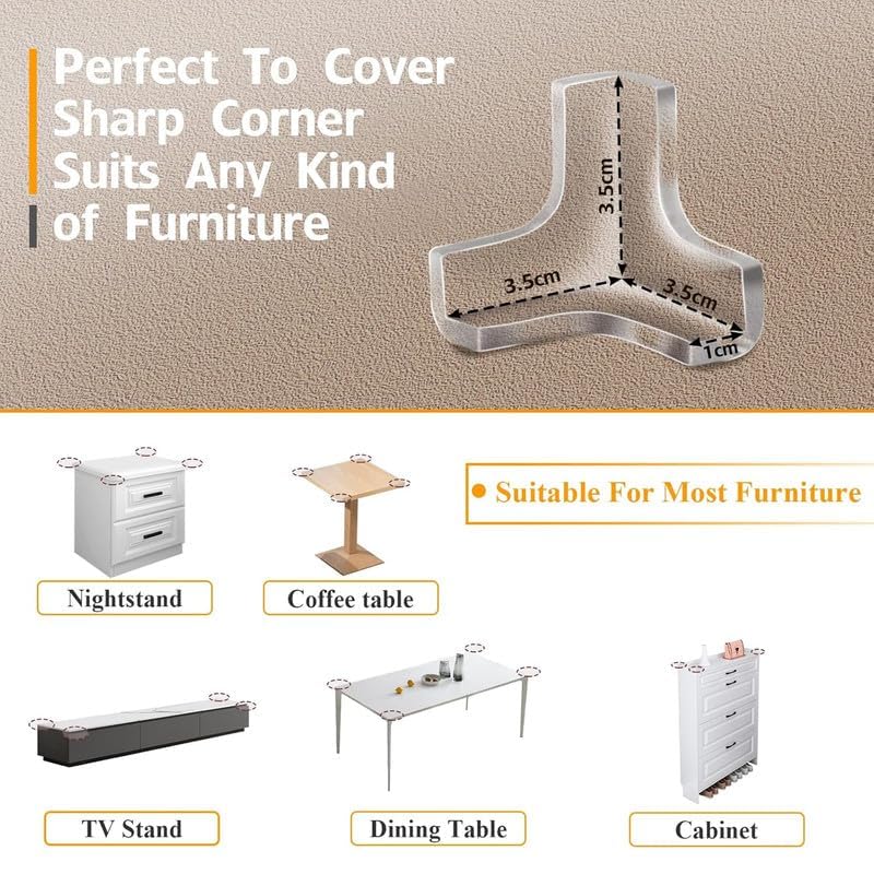 Image of Transparent Silicone Corner Protectors for Baby Proofing | Soft Edge and Corner Guards for Tables, Beds and Furniture | Child Safety Cushion Pads for Sharp Edges (12 Pcs T-Shape)