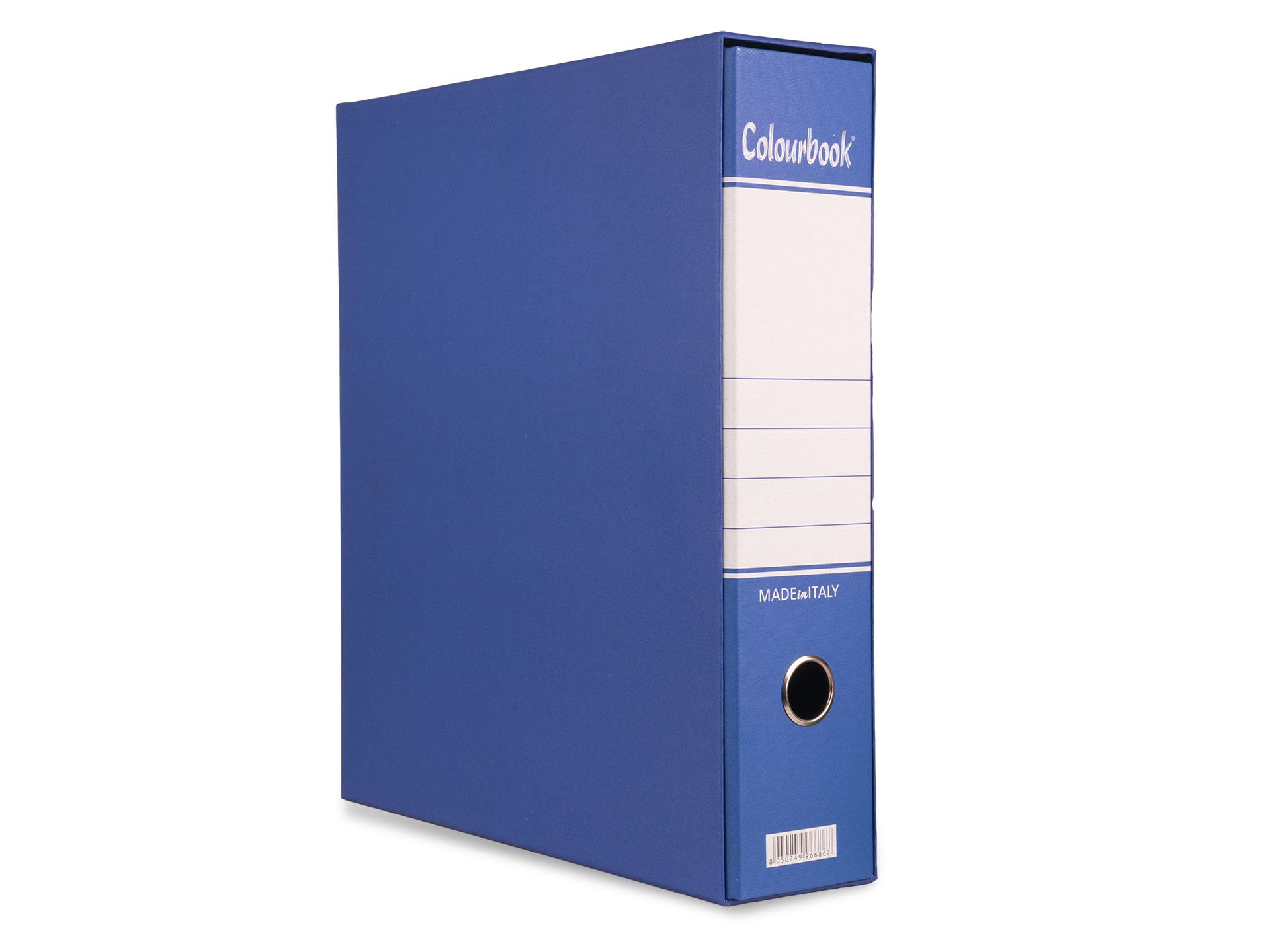 Colourbook Registratore Con Custodia, Set 6 Faldoni Raccoglitore Documenti A4, Dorso 8 Cm, Meccanismo A Leva 2 Anelli, Per Ufficio In Cartone Alta Qualità, Blu, Made In Italy