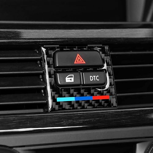 Miniatura 5 de Adhesivo de fibra de carbono para consola central de automóvil, ajuste de panel de ventilación de aire acondicionado, compatible con BMW E90 E92 E93