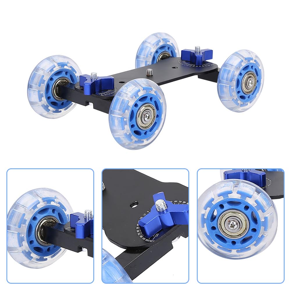 Dolly Skater Car, Portable Mini 10KG Desktop Load Rail Roller Track Professional Slider Car pour DSLR Camera Camcorder Mirrorless Cameras Cell Phones