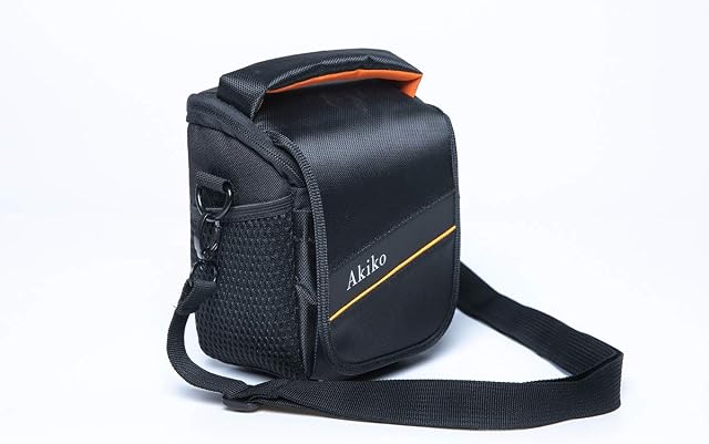 Black Nylon Shoulder Waist Bridge/Mirrorless Camera Carry Case Bag For Canon PowerShot/EOS ; NIKON COOLPIX / 1 ; Fujifilm FinePix/INSTAX MINI 90/ Panasonic LUMIX DMC/OLYMPUS PEN/OM-D/SONY DSC/Alpha