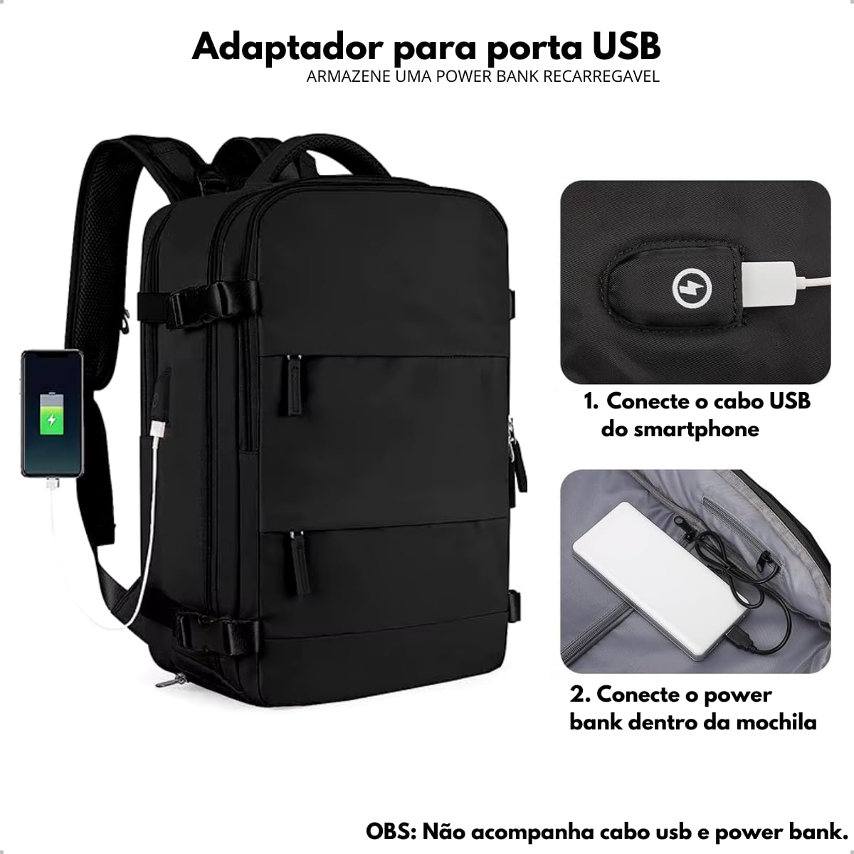 Mochila De Viagem Avião Grande Multifuncional Unissex – Mochila De Mão Com Porta USB, Compartimento para Tênis, Notebook em promoção! Veja a oferta e mais achadinhos de Bolsas 4 Hoje é o melhor dia para comprar Mochila De Viagem Avião Grande Multifuncional Unissex – Mochila De Mão Com Porta USB, Compartimento para Tênis, Notebook com aquele preço maroto! Promoção! Aproveite a oferta! 4