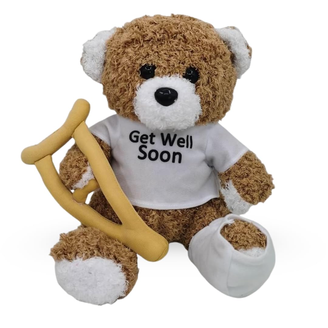 Pound Veg Get Well Soon Teddy Bear - Plush Teddy Bear for Kids/Men/Women, Get Well Soon Animal Gift (Pink) (Brown Teddy)