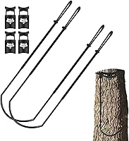 Anglekai Single Step Climbing Stick Aider - Adjustable 12-17.7" Height, Non-Slip, Lightweight Rope Ladder for Hunting Tree Stands (2 Pack)