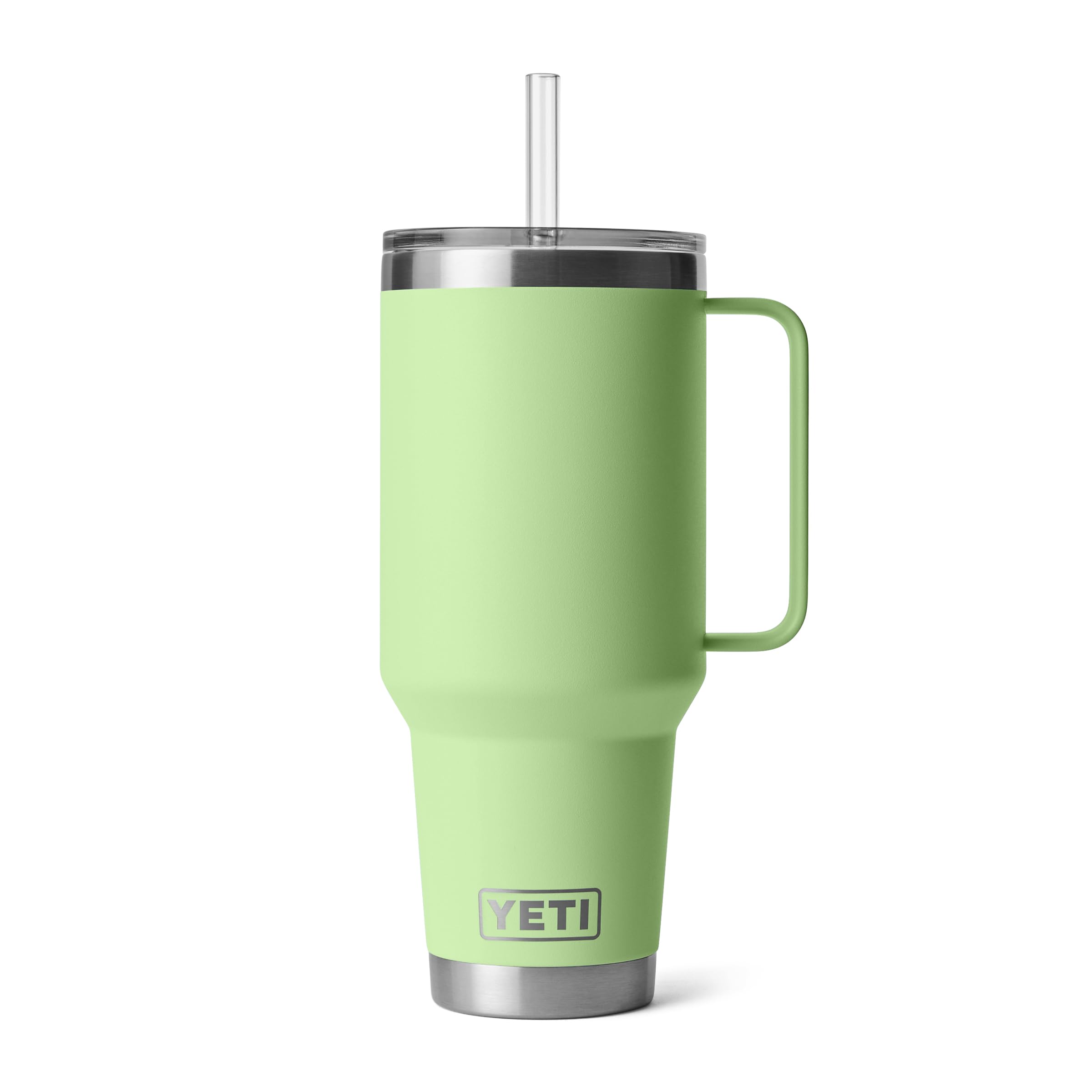 YETI Rambler 42 oz Tumbler with Handle and Straw Lid, Travel Mug Water Tumbler, Vacuum Insulated Cup with Handle, Stainless Steel, Key Lime