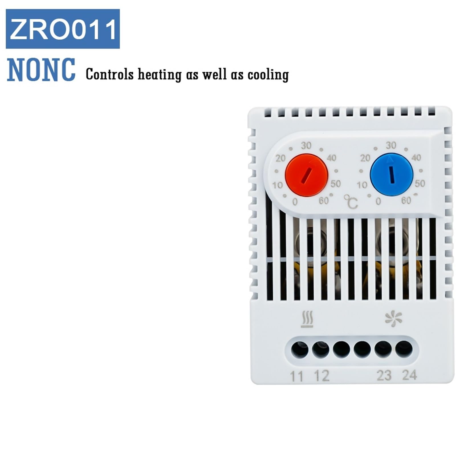 3 pezzi Regolatore di temperatura for armadietto su guida DIN Termostato industriale KTO011 KTS011 Termoregolatore meccanico da 0 a 60 gradi centigradi(NO -10 to 50 degree)