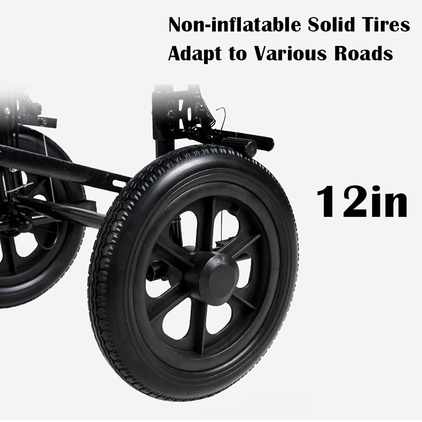 ultraligera Silla de ruedas Transporte ligero Viajar en silla de ruedas Silla de ruedas con freno de mano y reposapiés Marco de acero al carbono Silla de ruedas plegable Para ancianos y niños, pesa 26