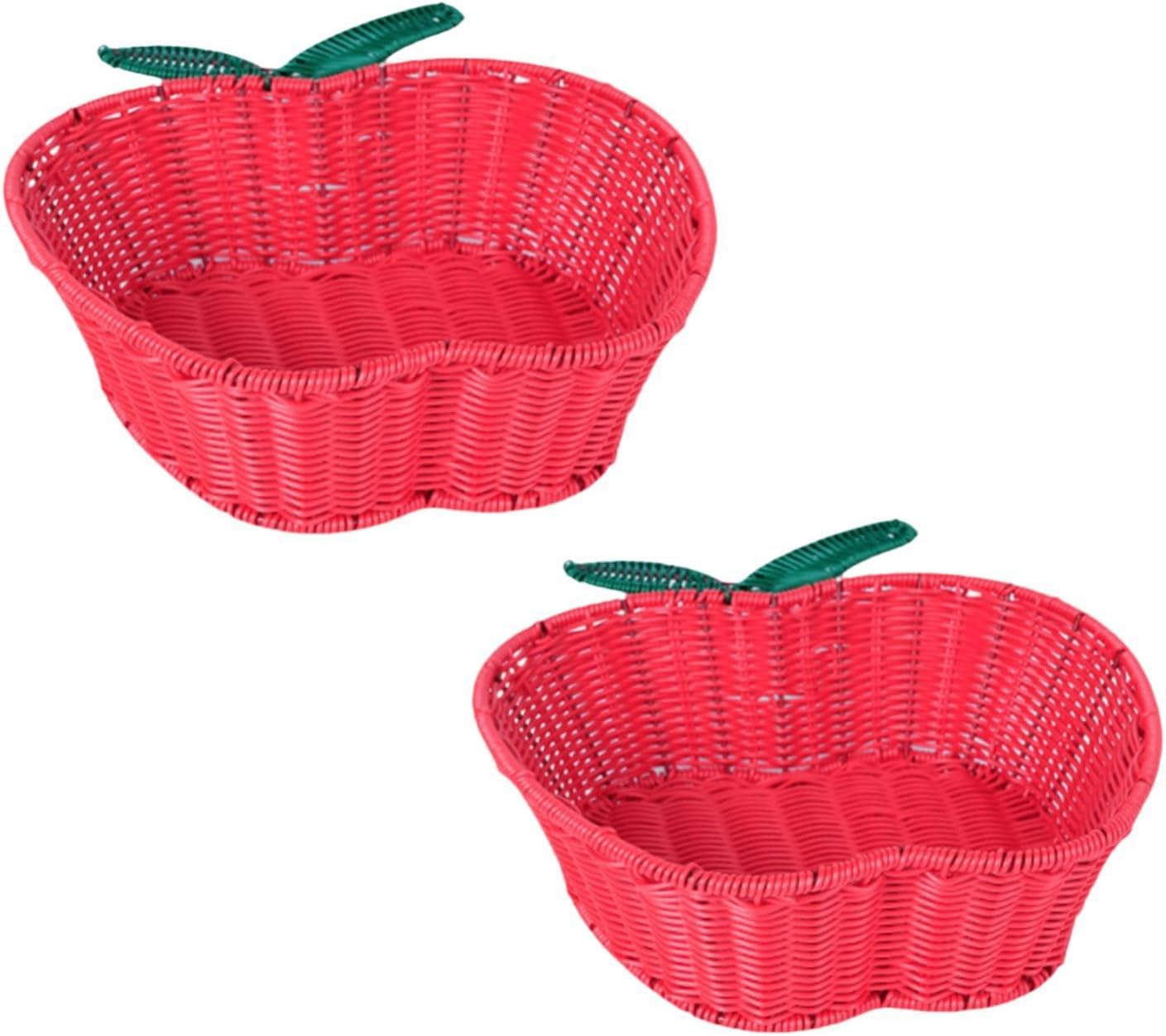Handwoven Fruit Basket Bread Basket Snack Cookies Display Shaped Imitation Rattan Woven Basket for Food Candy Cupboard, 31cmx10cm(27cmx9.5cm 31cmx10cm)