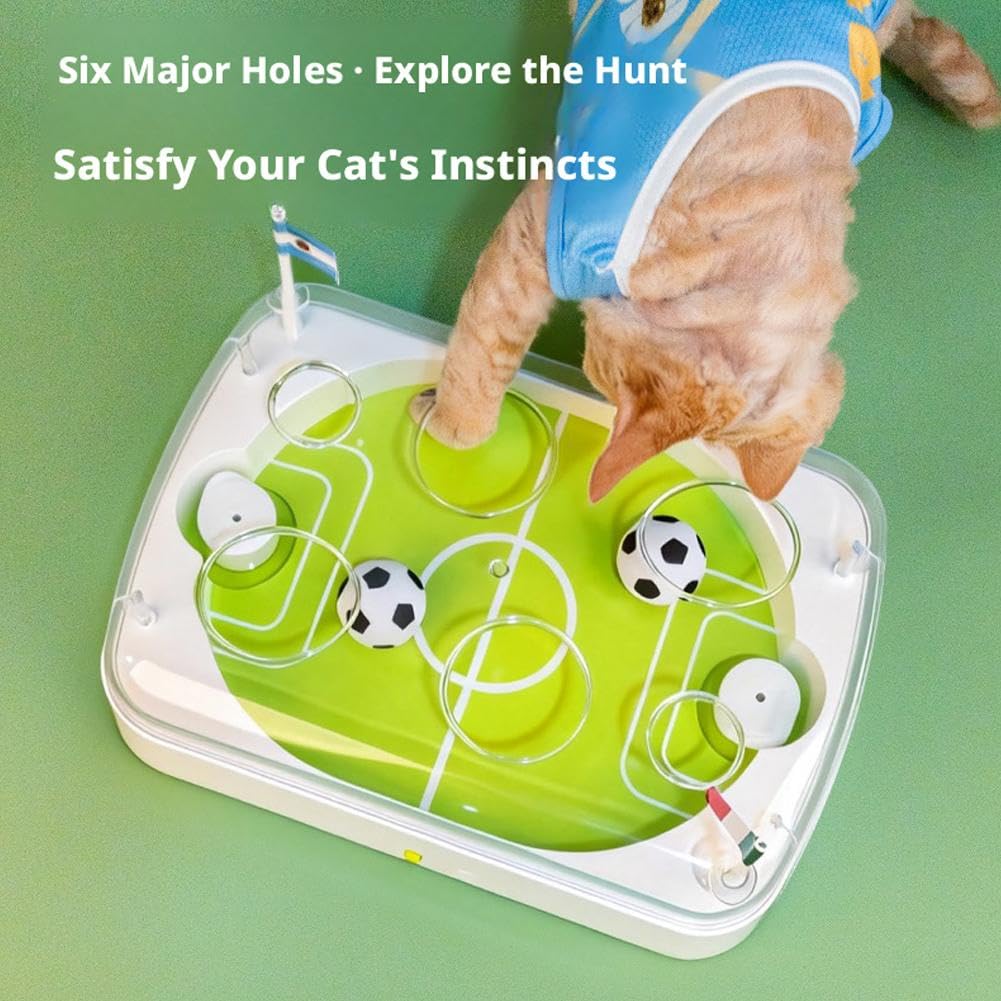 Juguete eléctrico de pelota de fútbol para gatos, juguete interactivo para mascotas con hierba gatera, movimiento automático para gatos de interior, ejercicio y estimulación mental para simulación de