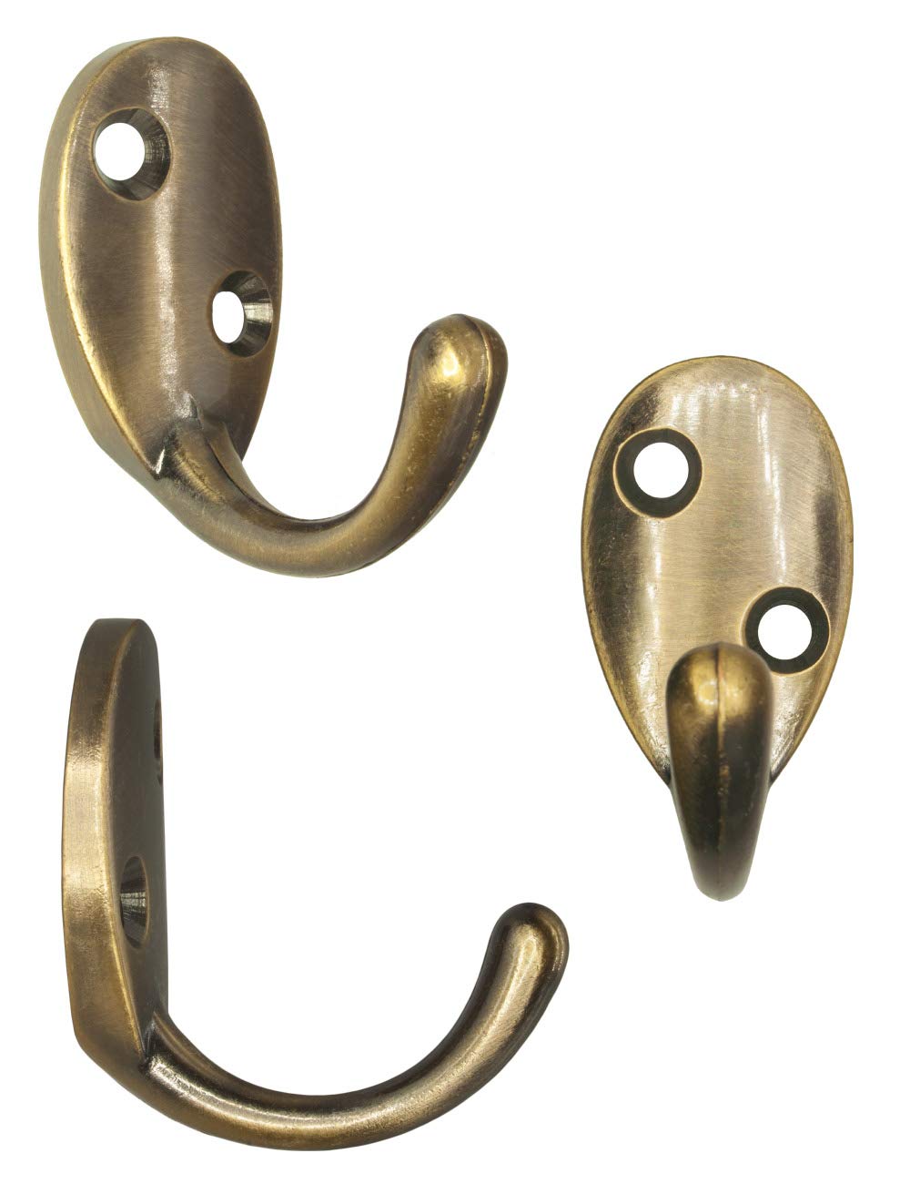 Ganci Appendiabiti Vintage Mokife - Set Di 8 In Lega Di Zinco, Doppi Gancio | Bronzo Anticato - Foto 3