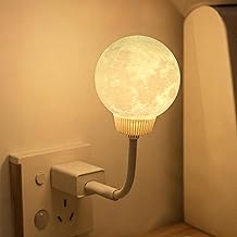 DarkEight Moon Night Light Plug-in – Voice-Activated USB LED Lamp with 3 Color Temperature Modes, Dimmable Night Lamp for Kids Bedroom, Bathroom, Nursery, and Gift Decor