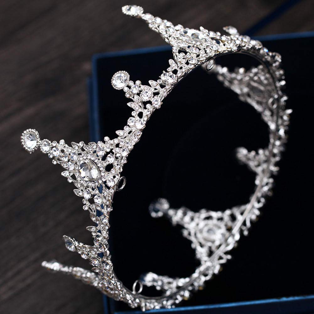 Tiara, stop strasu, biżuteria na głowę, srebrna, dla kobiet, prosta, modna ozdoba na wesele, ozdoba do włosów, w stylu vintage, na imprezę, prezent