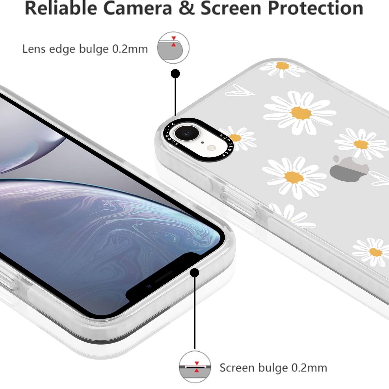 Ownest Compatibile con iPhone XR, Custodia Trasparente Fiore Floreale Carino Motivo 3D Morbido TPU Paraurti Protettiva Antiurto in Silicone Cover per iPhone XR -Viola