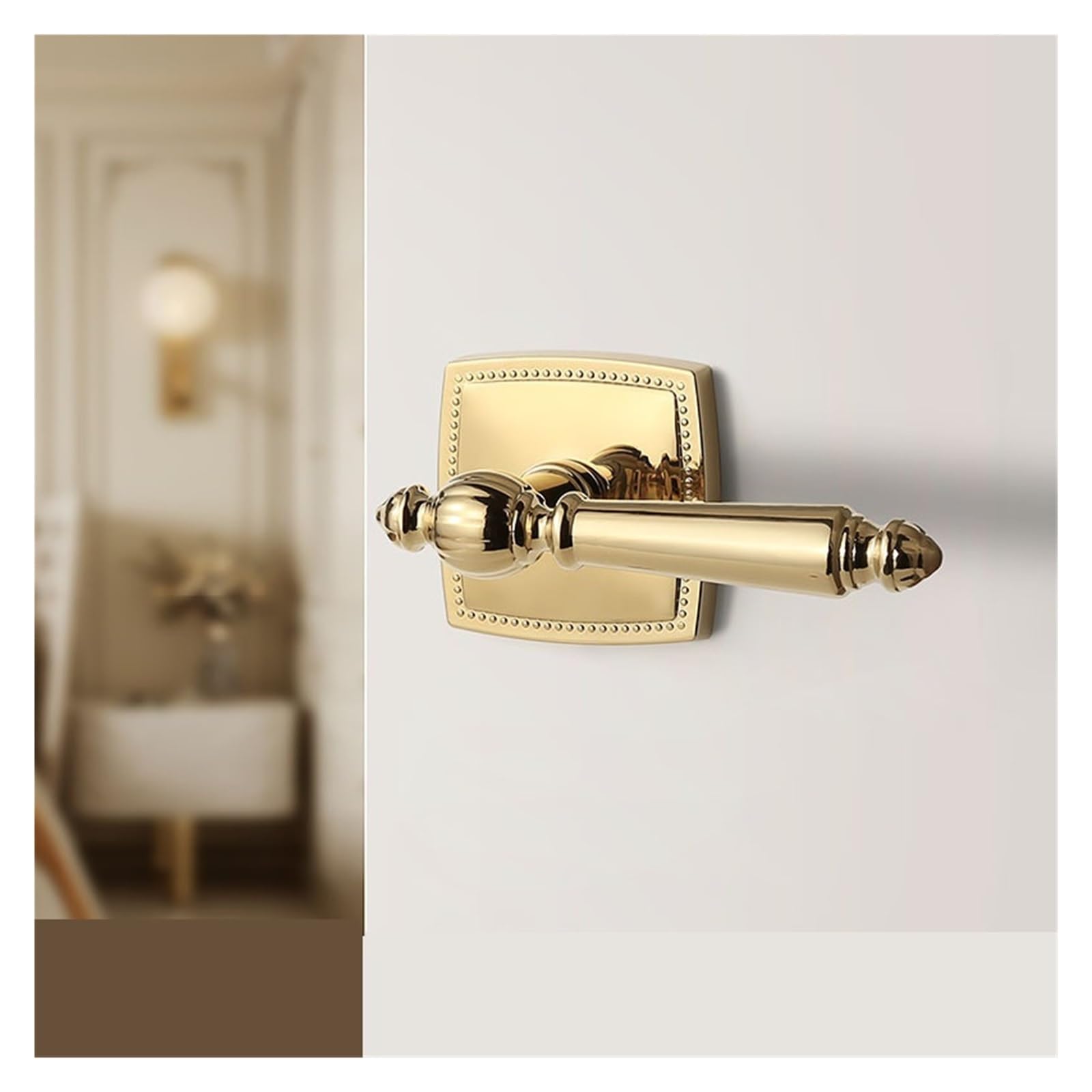 Serrure de porte chambre dorée au style minimaliste américain raffiné