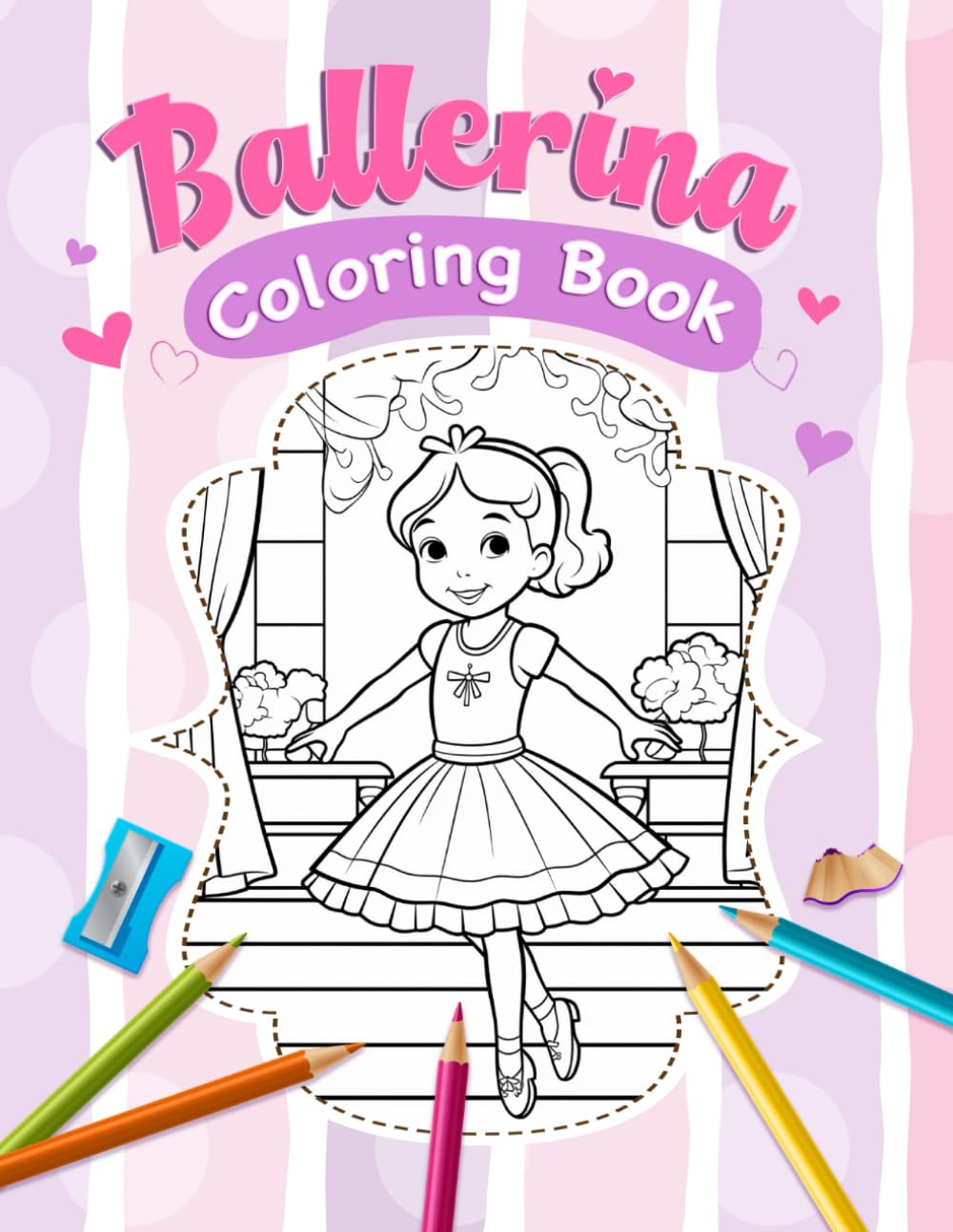 Ballerina Coloring Book: Cute and Simple Coloring Pages for Girls Aged ...