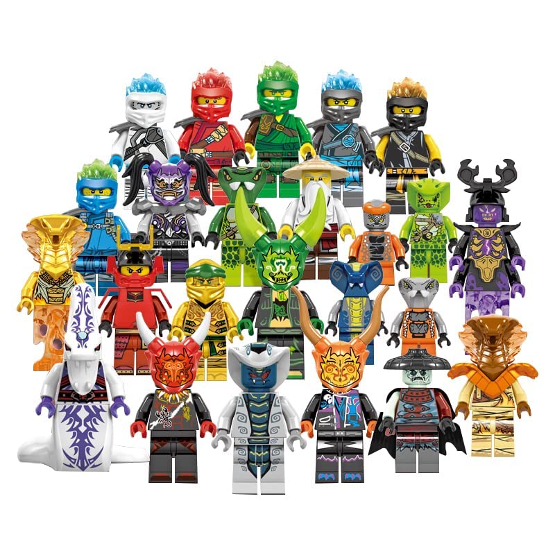 Graceever 1 Lot de 24 Figurines Nija pour Fans de Films Ninjago avec Armes Nija, Blocs de Construction à Collectionner pour garçons et Filles