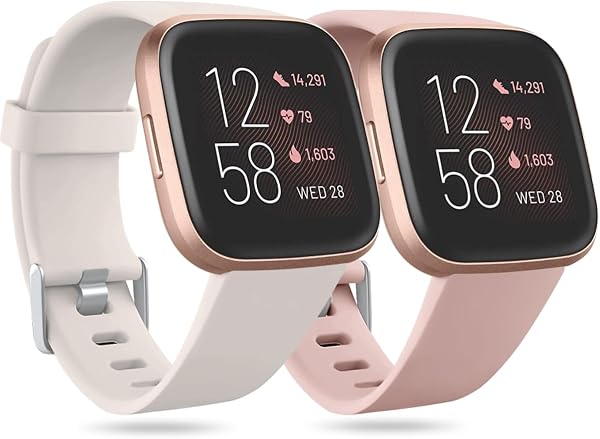 Ouwegaga Cinturino compatibile con Fitbit Versa Cinturino/Fitbit Versa 2 Cinturino di ricambio in silicone compatibile con Fitbit Versa/Versa Lite, Donna Uomo Piccolo Grande, 2 Pack - 1