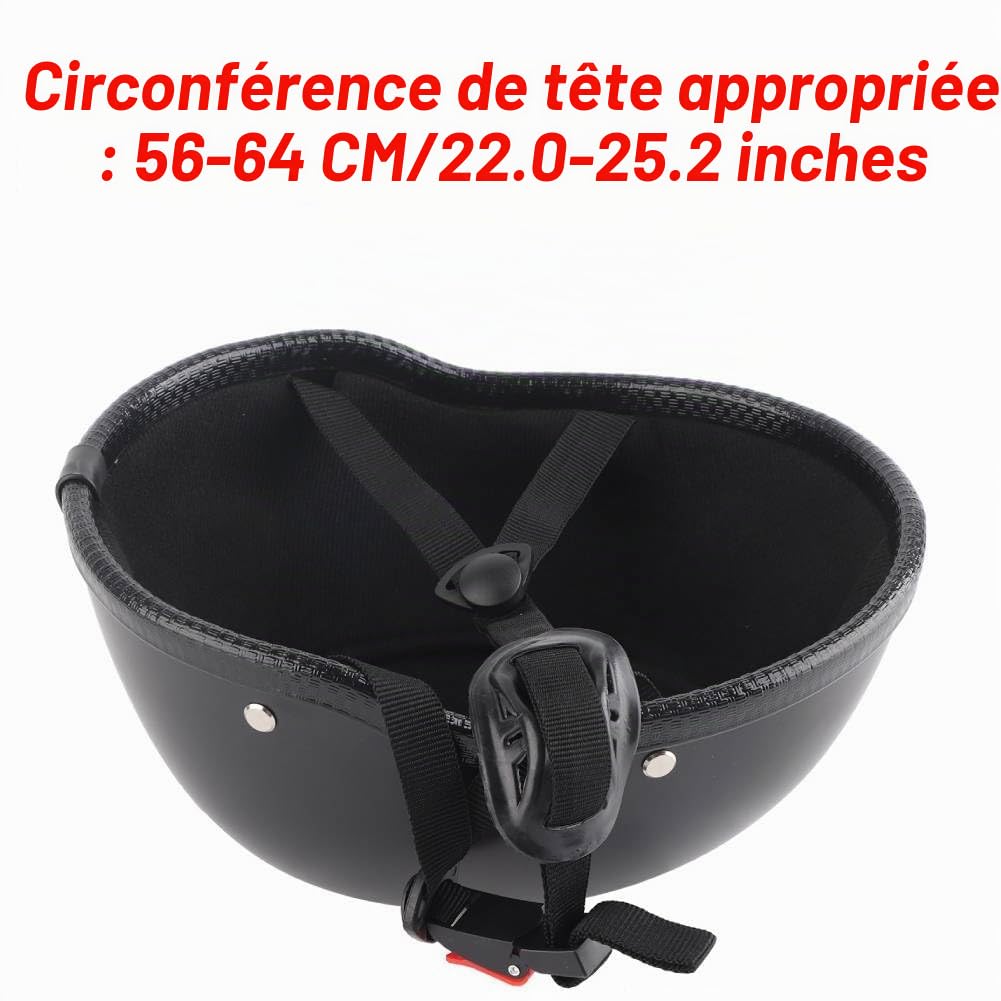 Casque de Moto, Demi Casque Moto, Casques de Motorcycle Demi-Visage Rétro, Half Helmet Motorcycle, pour Visage Ouvert, Casquette de Baseball, Cyclomoteur, Vélo, Noir