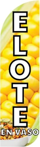 OnPoint Wares Elote En Vaso - Bandera sin viento (accesorios no incluidos), 1 unidad, color blanco, amarillo y verde