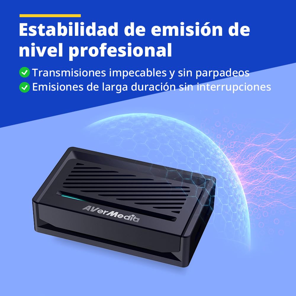 AVerMedia Streamer ULTRA 4K Tarjeta de captura (GC531) - RGB24 sin comprimir, grabación 4K30 y paso 4K60 HDR/VRR, USB 3.1 Type-C caja de captura de video para PS5, Xbox Series X/S, Switch, PC, DSLR