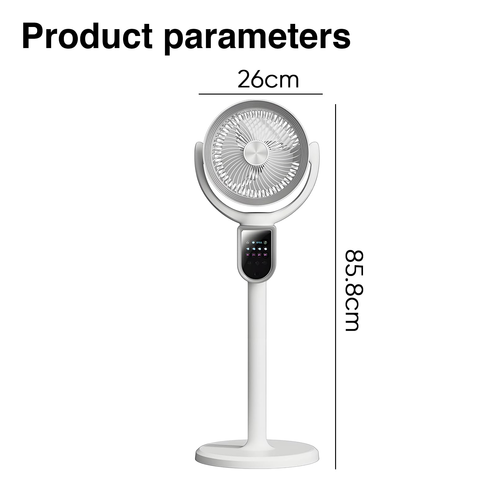 Standventilator, Ventilator leise 20 dB mit Fernbedienung,30m Wurfweite,Luftzirkulator 90° und 140° Oszillation,Fan mit Fernbedienung und Kühlung,3 in 1 höhenverstellbar, 4 Modi/4 Stufen/Timer (A)