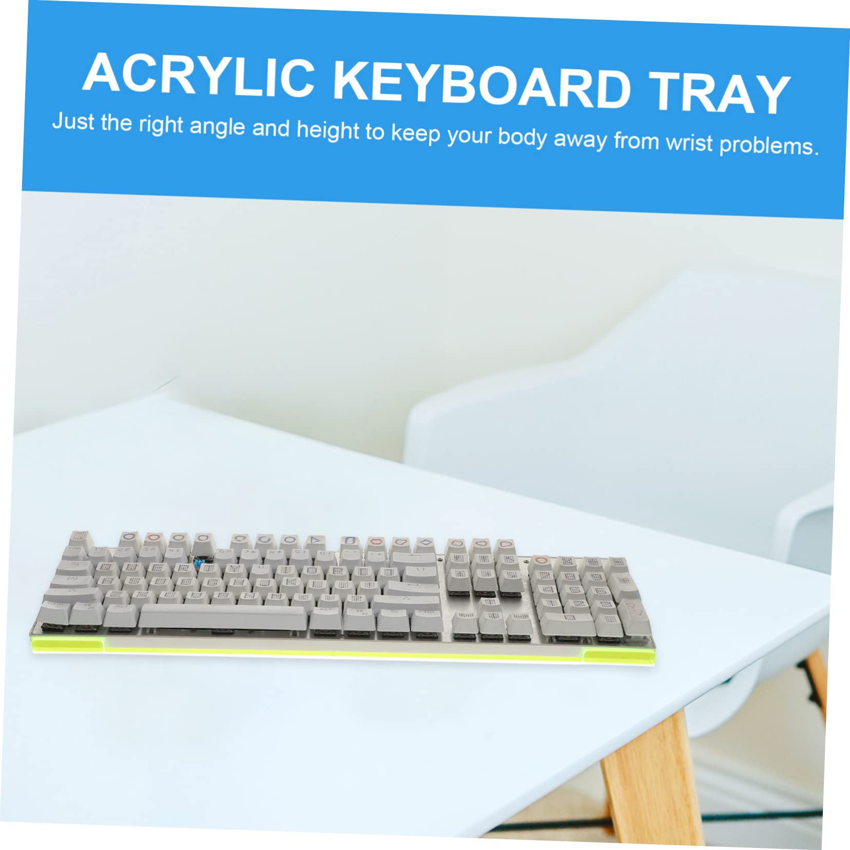 DOITOOL Keyboard Tray Accessories Gaming Ergonomic Riser Adjustable Holder Fluorescent Raiser Light Sit Desk Stand Stands Keyboard Vertical Stand Acrylic