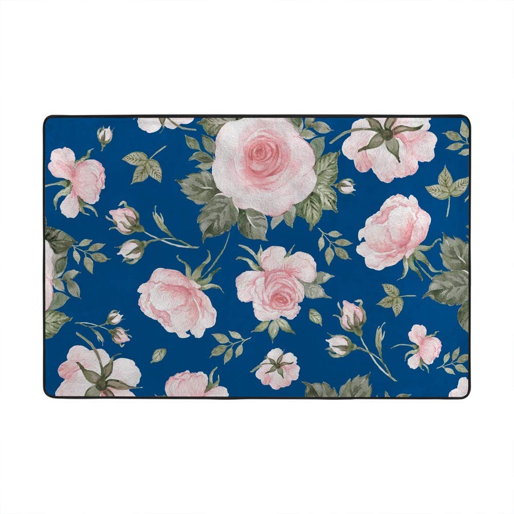 Tapis de salon vintage de qualité supérieure en velours corail dense et doux 160×122cm