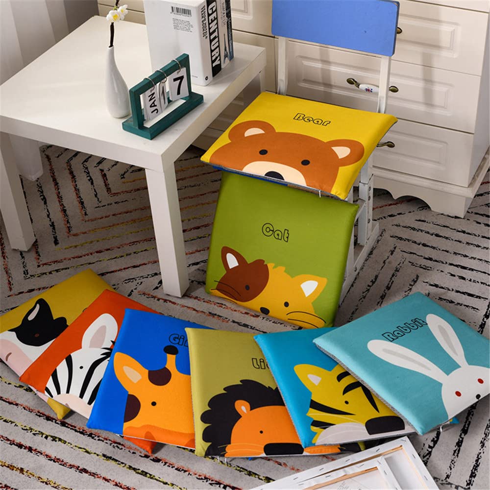 Hiseng Set di 2 Cuscini per Sedie da Cucina, Rotondo Tatami Cuscino Sedia Traspiranti Cuscino della Sedia Divano Cuscino per Giardino Auto Soggiorno Cucina Sedie da Pranzo (Gatto Blu,40cm