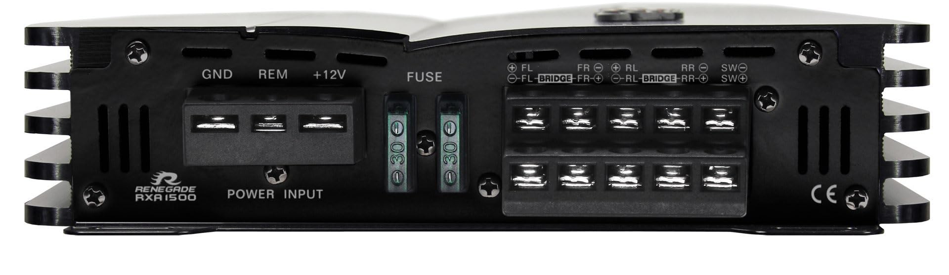 Renegade RXA1500 - Amplificador de 5 Canales, 1500 W, Control de Volumen/Graves/Agudos, Apto para (Marca de Coche)