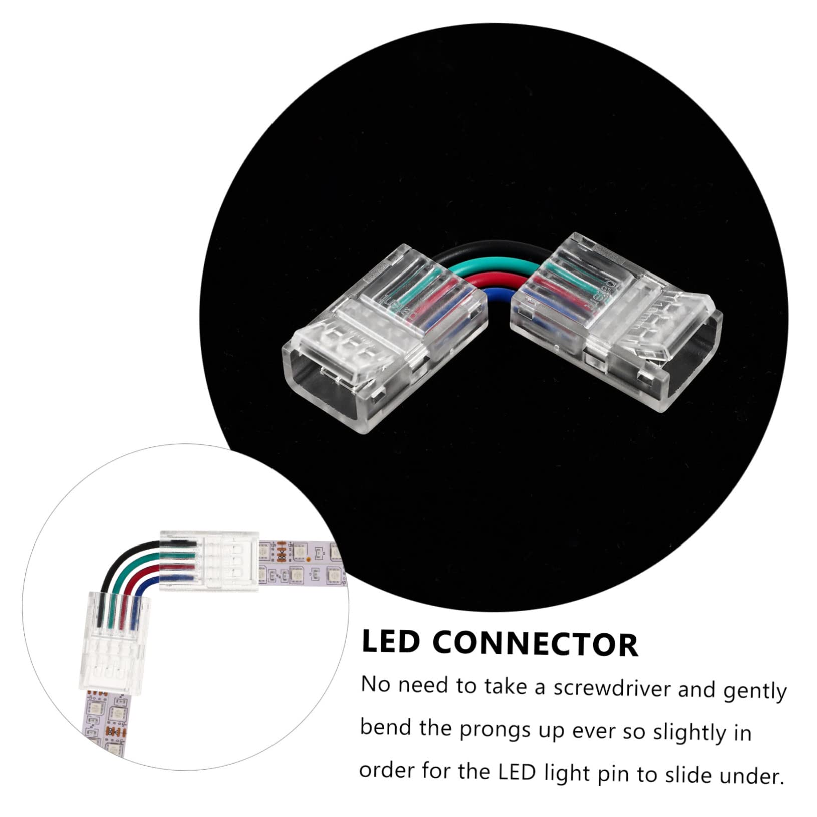 Amosfun 4 Sätze -anschlüsse Für Streifenlichter Lötfrei Leicht Kompakt Für 5050 Smd Rgb- -streifen 10 Stück * 4