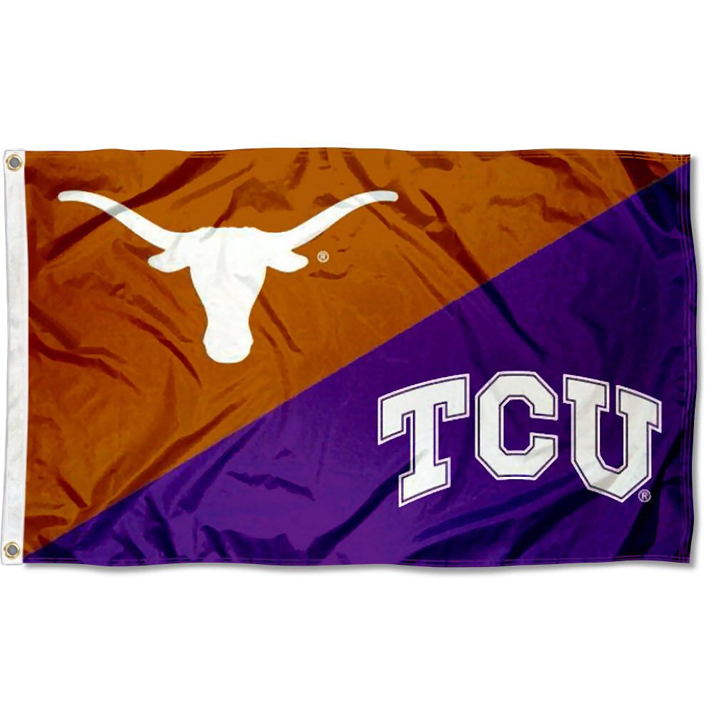 College Flags and Banners Co. TCU vs. Texas House Divided 3x5 Flag