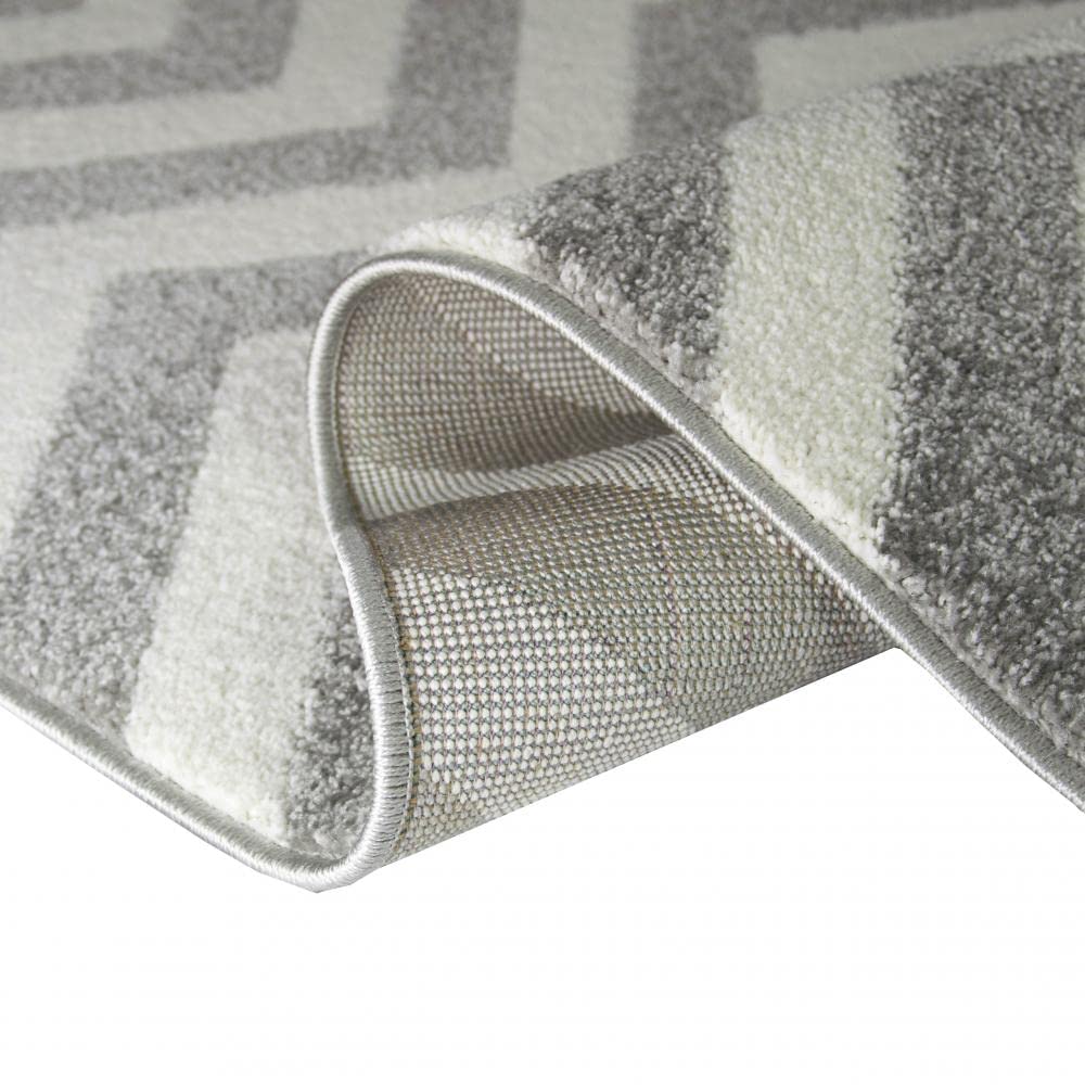 Tapis de salon au design scandinave gris rose crème Größe 120x170 cm