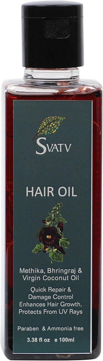 Hair Oil with Methika, Bhringraj & Virgin Coconut oil Ext. Natural Hair Growth, Dry Scalp, Thinning Hair - Best Hair Massage Oil For Men & Women hair growth