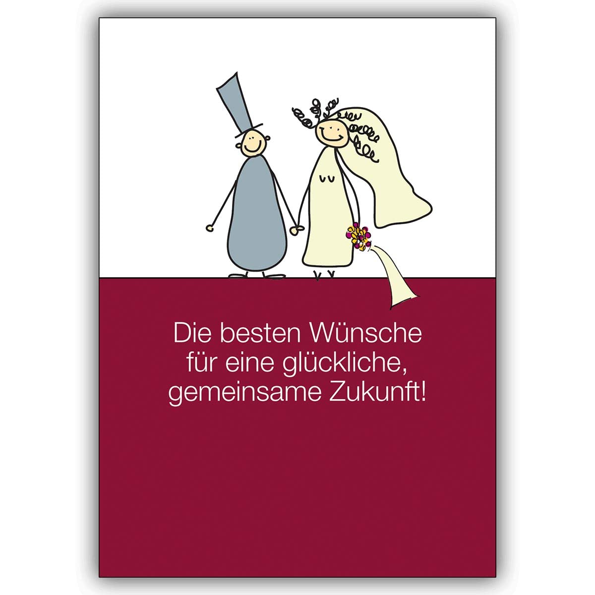 16 Hochzeitskarten (16er Set): Tolle Glückwunschkarte zur Hochzeit mit Brautpaar: Die besten Wünsche. • edle Klappkarte mit Umschlag innen blanko